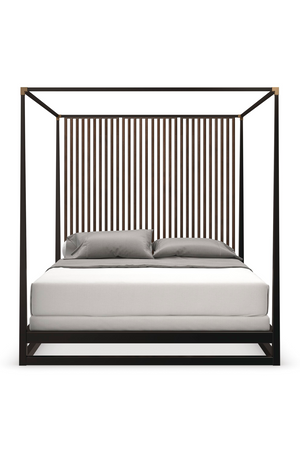   Brown Wooden Canopy Bed | Oroa.com
