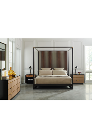   Brown Wooden Canopy Bed | Oroa.com