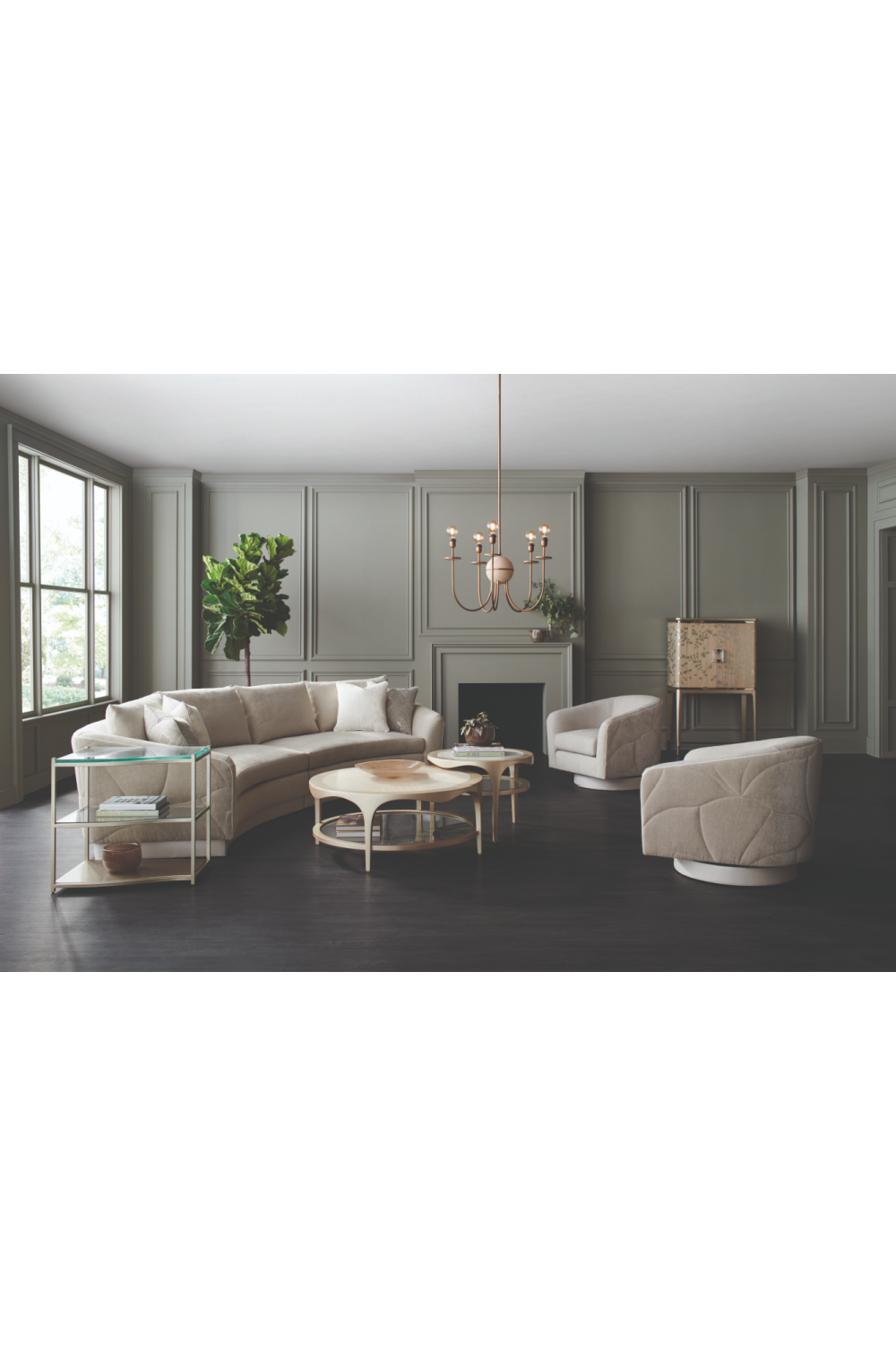   Round Metallic Accent Table | Oroa.com