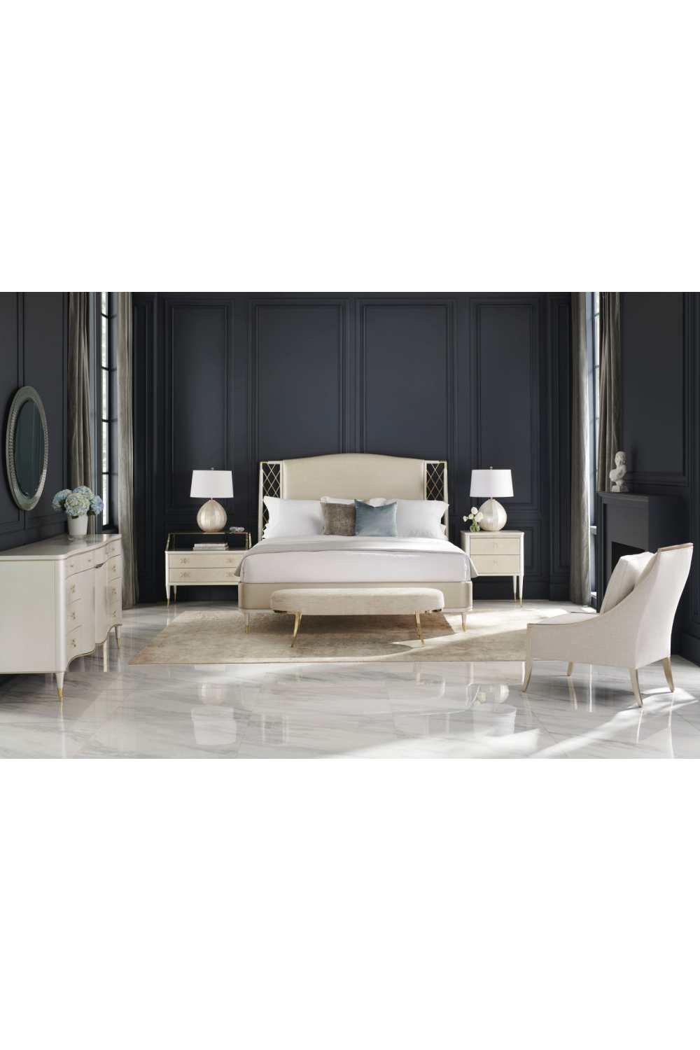   Cream Curved Dresser | Oroa.com