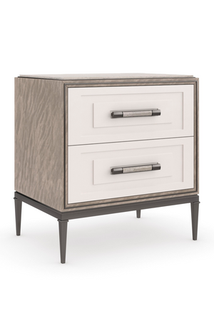   Wood Modern 2-Drawer Nightstand | Oroa.com