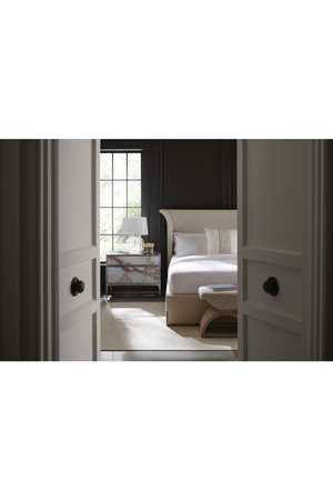   Wooden Crescent Ottoman | Oroa.com