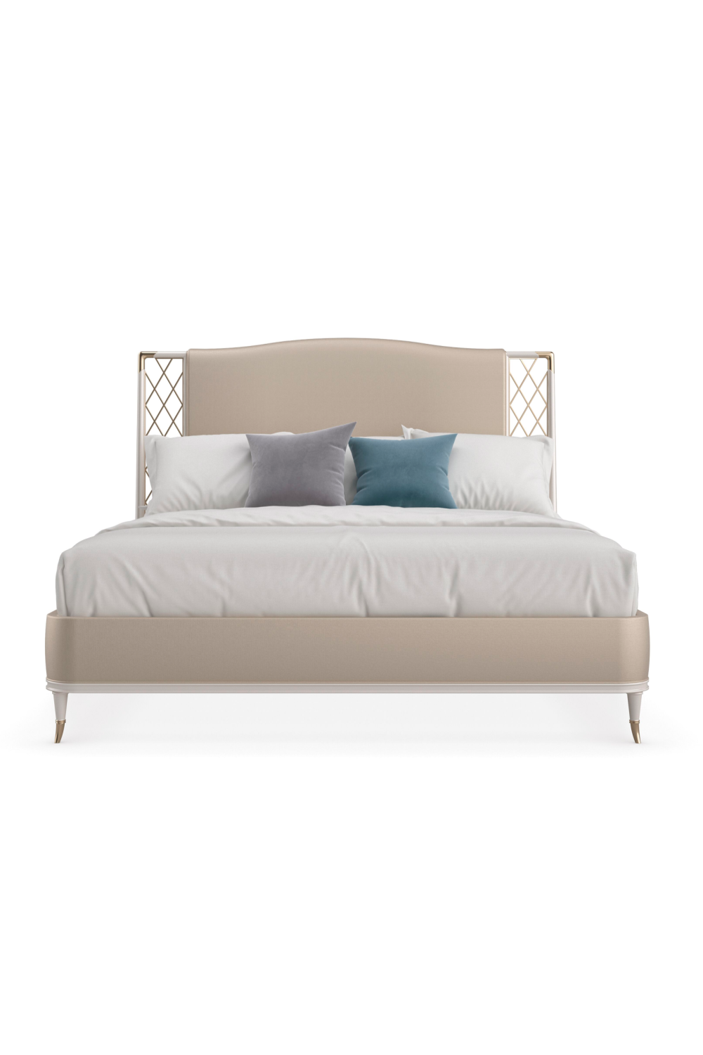   Beige Metal Trellis Bed | Oroa.com