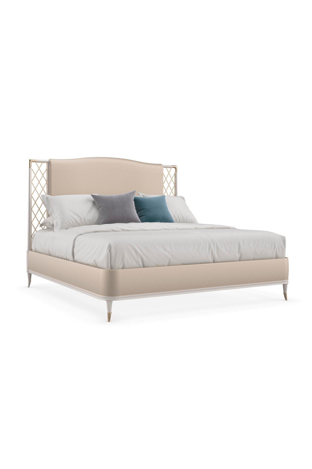   Beige Metal Trellis Bed | Oroa.com