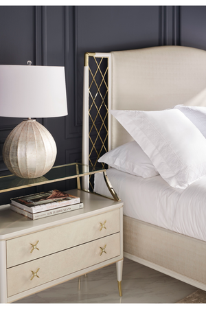   Beige Metal Trellis Bed | Oroa.com