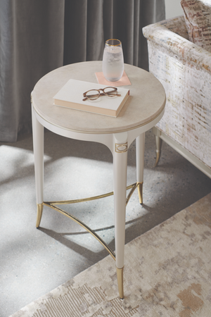   Cream Round Modern Side Table | Oroa.com