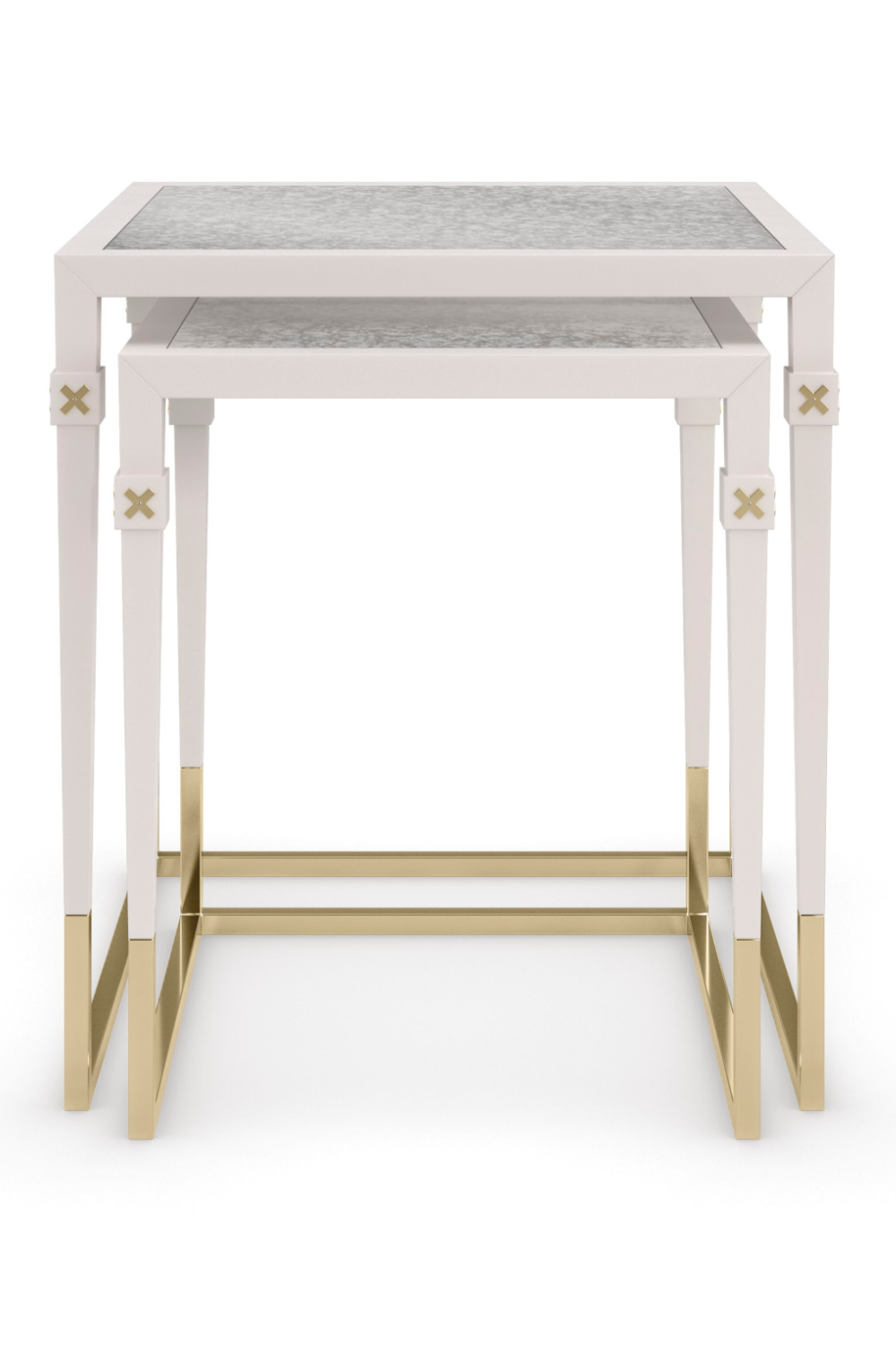   Pearl White Nesting Side Tables (2) | Oroa.com