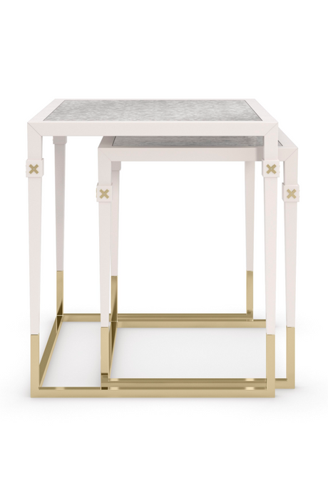   Pearl White Nesting Side Tables (2) | Oroa.com