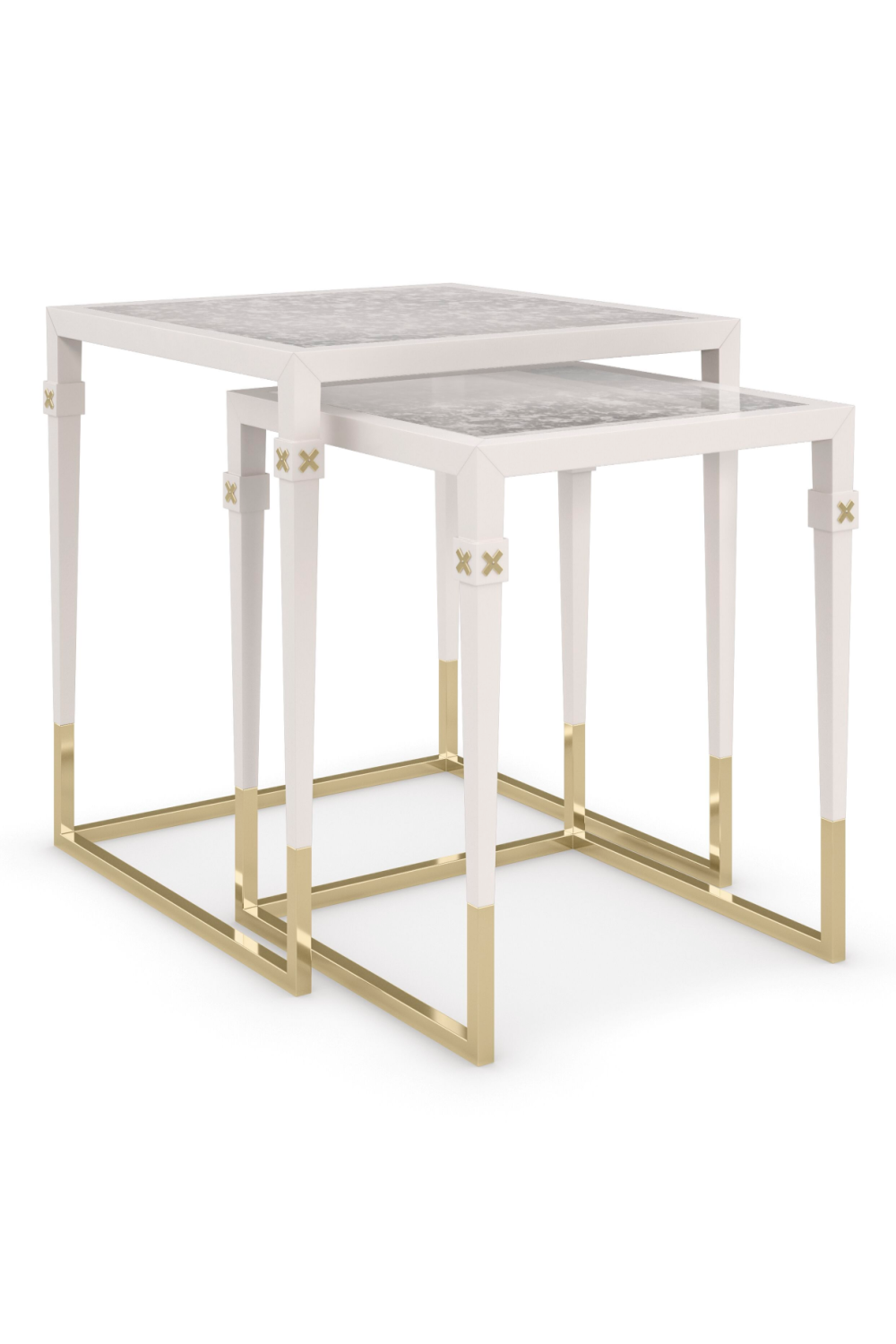  Pearl White Nesting Side Tables (2) | Oroa.com