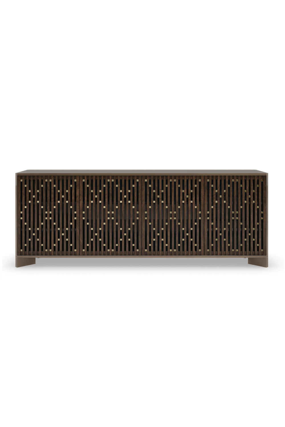   Slatted Wood Media Console | Oroa.com