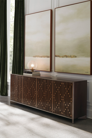   Slatted Wood Media Console | Oroa.com