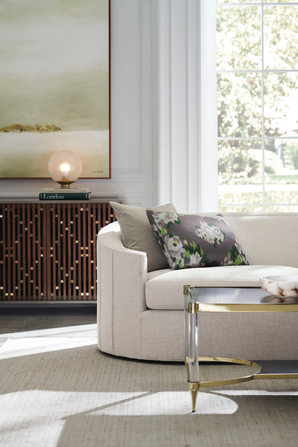   Slatted Wood Media Console | Oroa.com