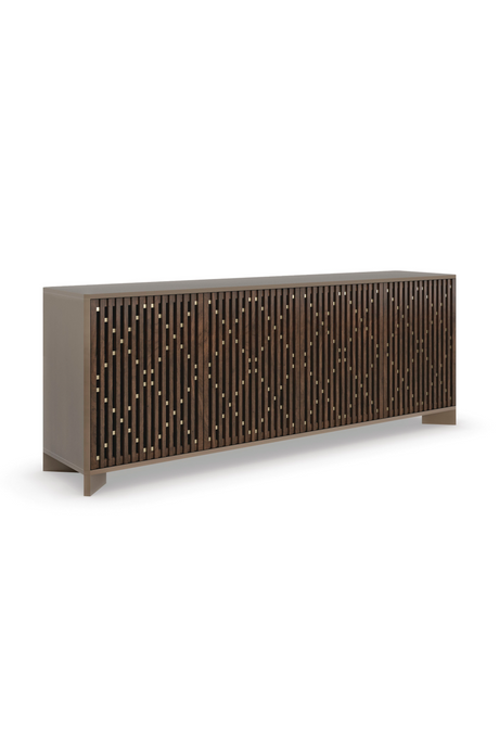   Slatted Wood Media Console | Oroa.com