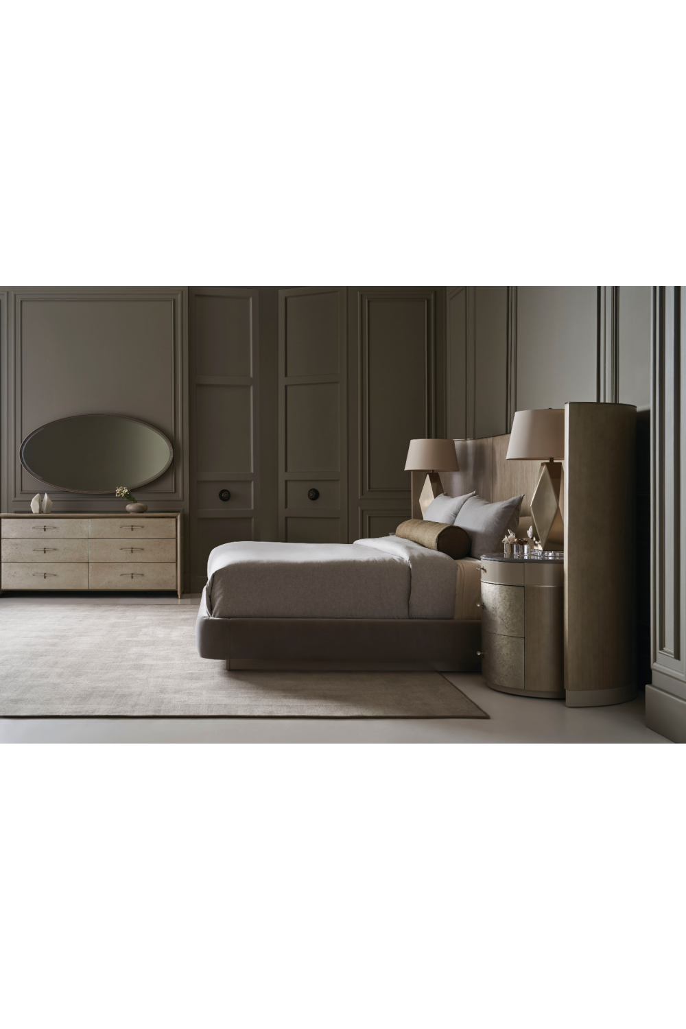   Curved Metallic Nightstand | Oroa.com