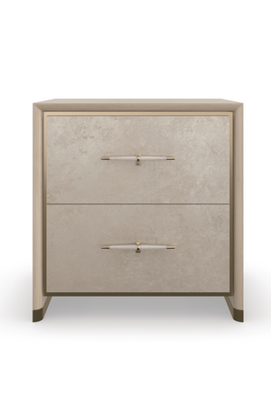   Beige 2-Drawer Nightstand | Oroa.com