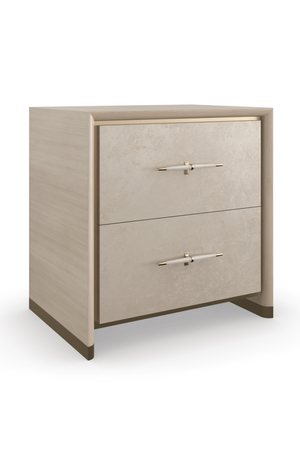  Beige 2-Drawer Nightstand | Oroa.com