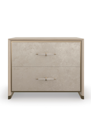   Beige 2-Drawer Nightstand | Oroa.com