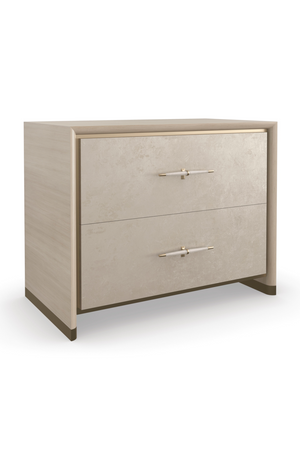  Beige 2-Drawer Nightstand | Oroa.com