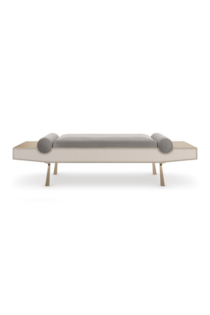   Gray Mohair Modern Bench | Oroa.com