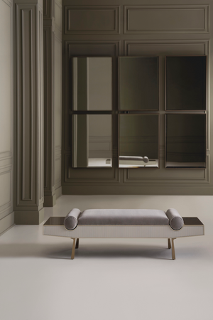   Gray Mohair Modern Bench | Oroa.com