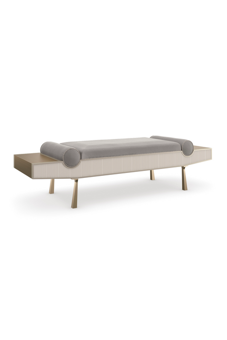   Gray Mohair Modern Bench | Oroa.com