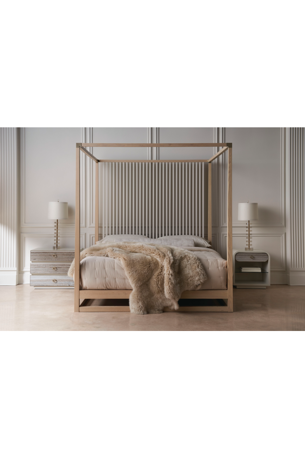   Light Oak Canopy Bed | Oroa.com