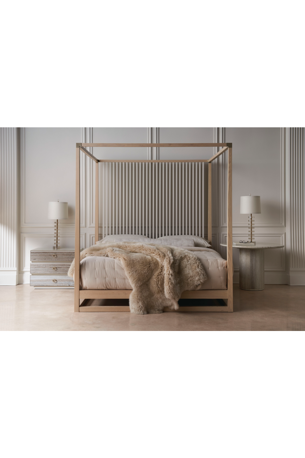   Light Oak Canopy Bed | Oroa.com