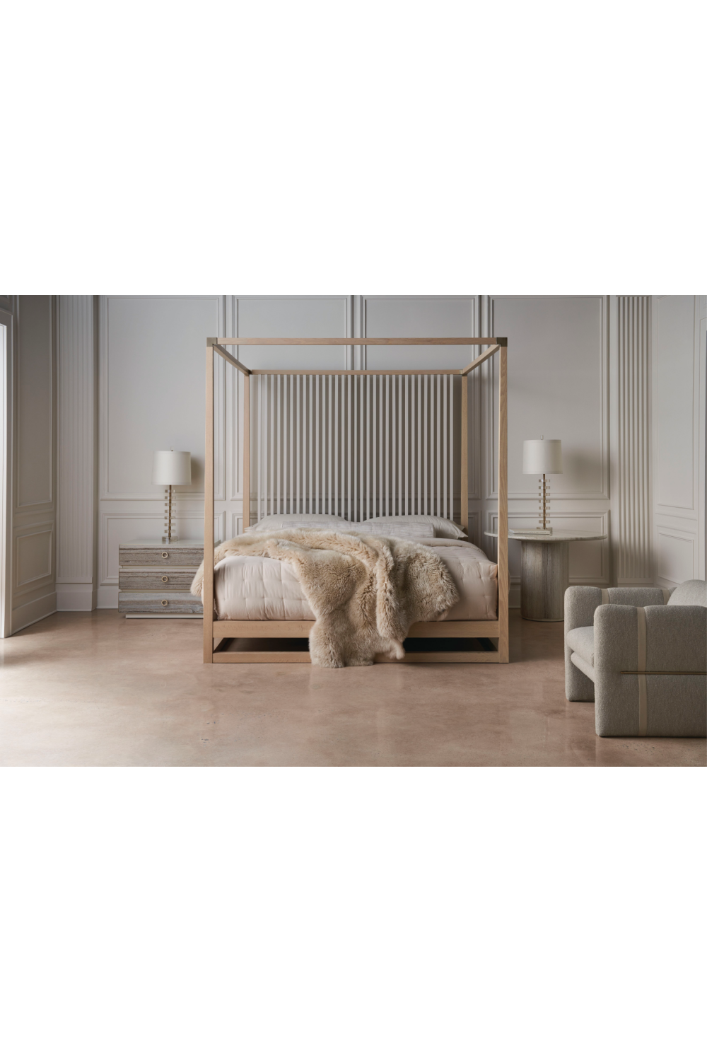   Light Oak Canopy Bed | Oroa.com