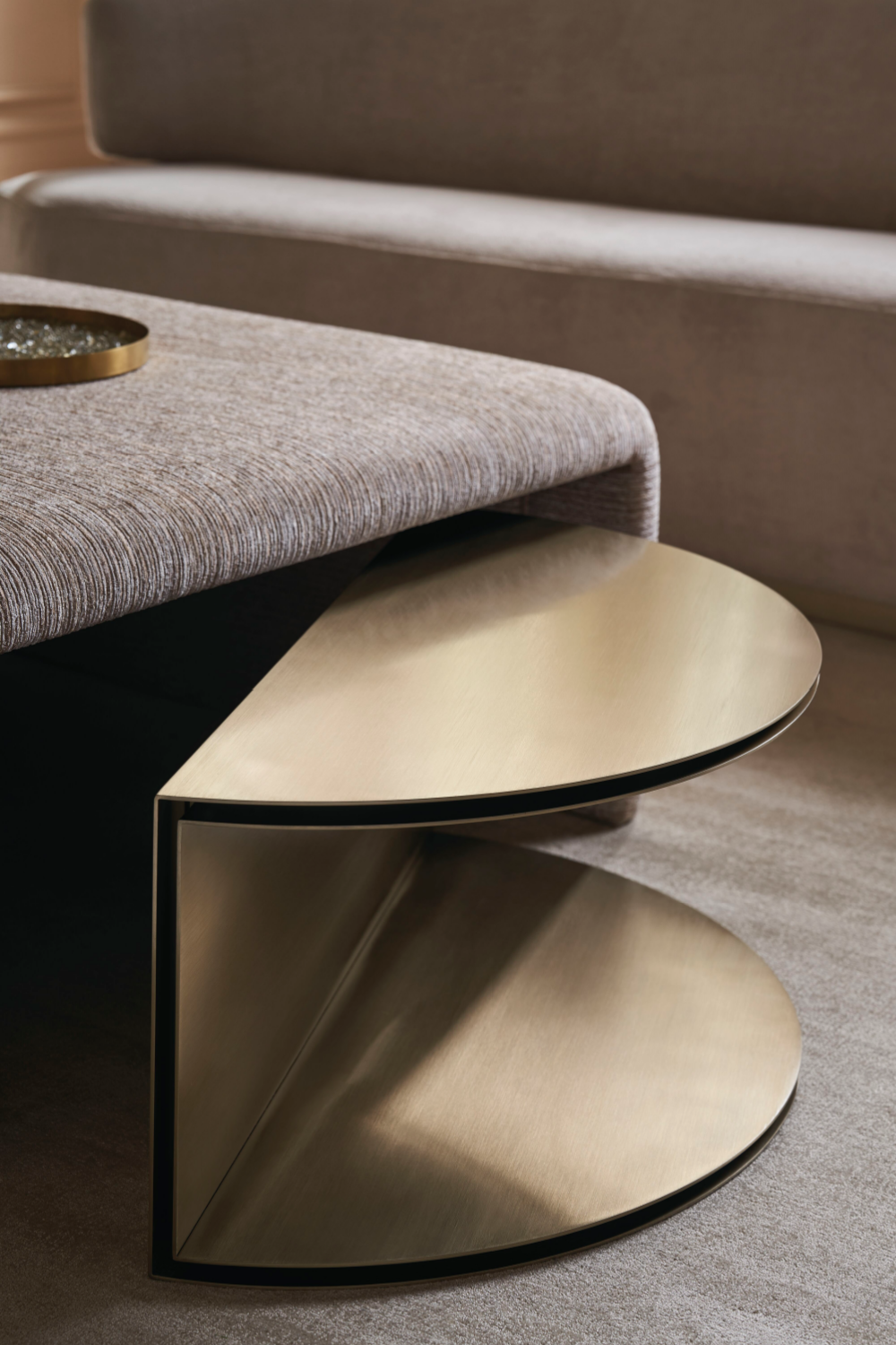   Gold Semi-Circle Cocktail Table | Oroa.com