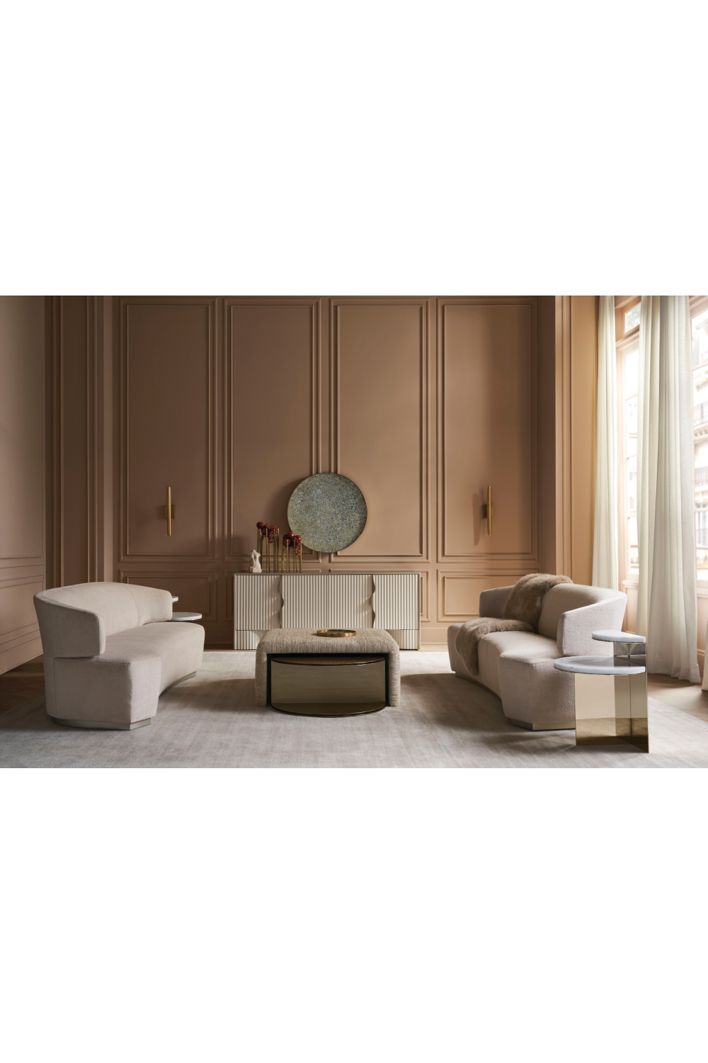   Gold Semi-Circle Cocktail Table | Oroa.com
