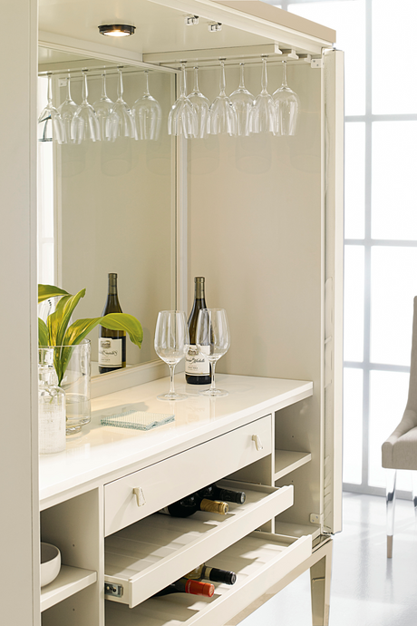   Carved White Modern Bar Cabinet | Oroa.com