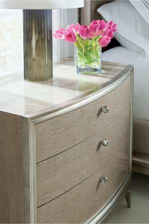   Silver Leaf 3-Drawer Nightstand | Oroa.com