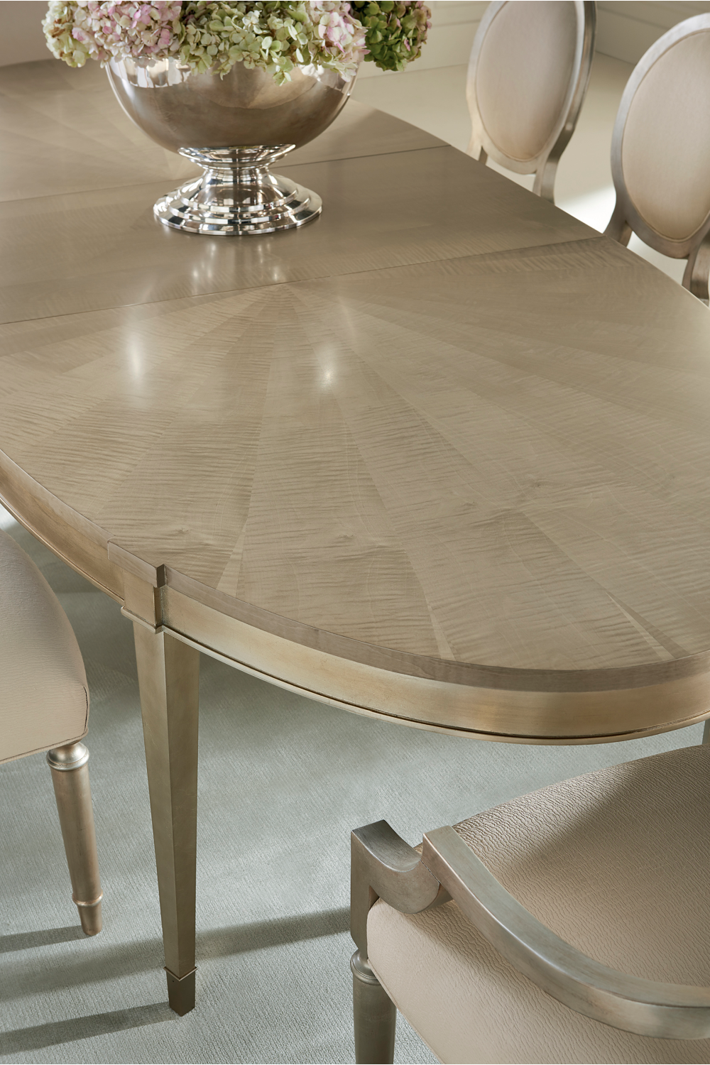   Silver Leaf Oval Dining Table | Oroa.com