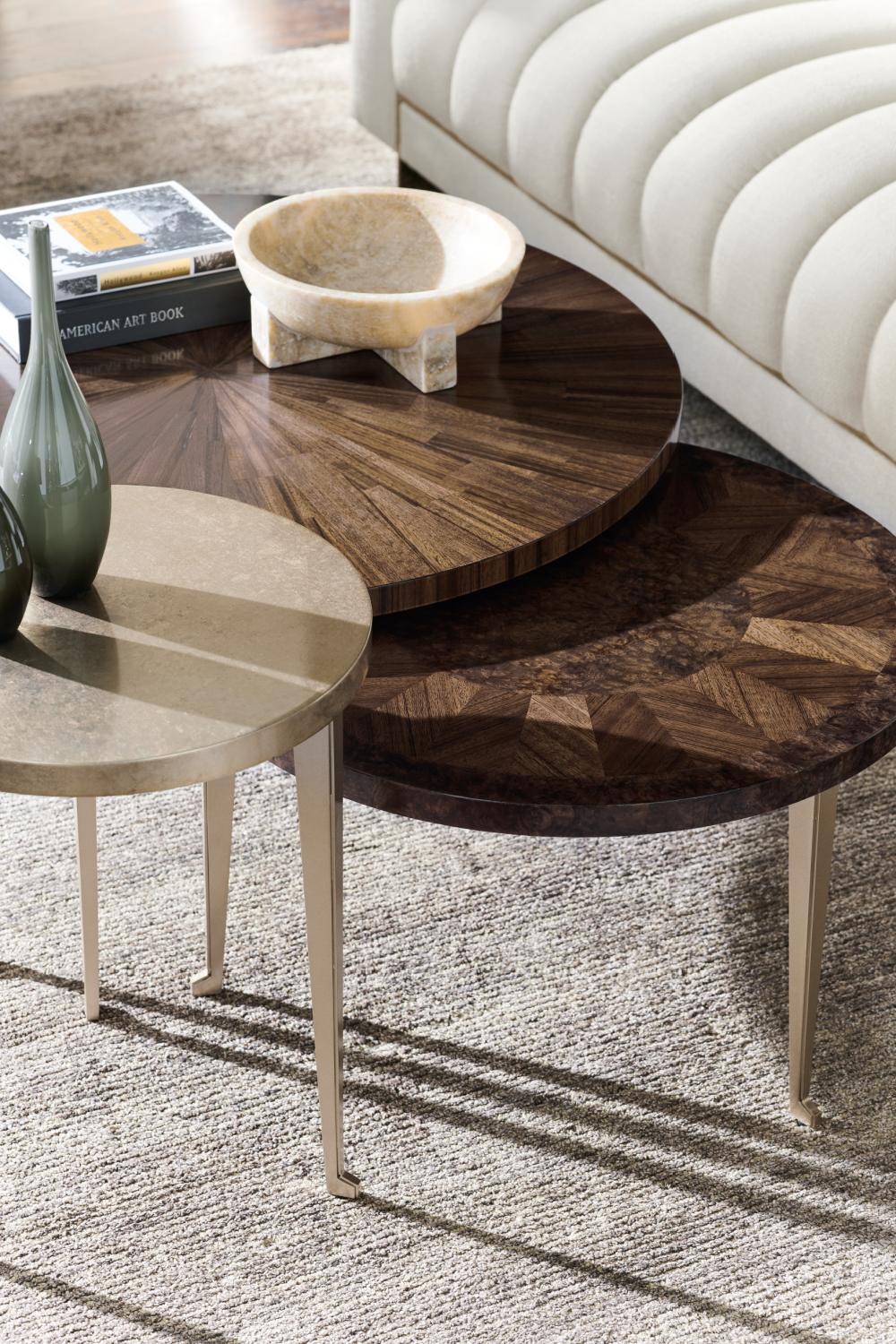   Gold Leaf Round Side Table | Oroa.com