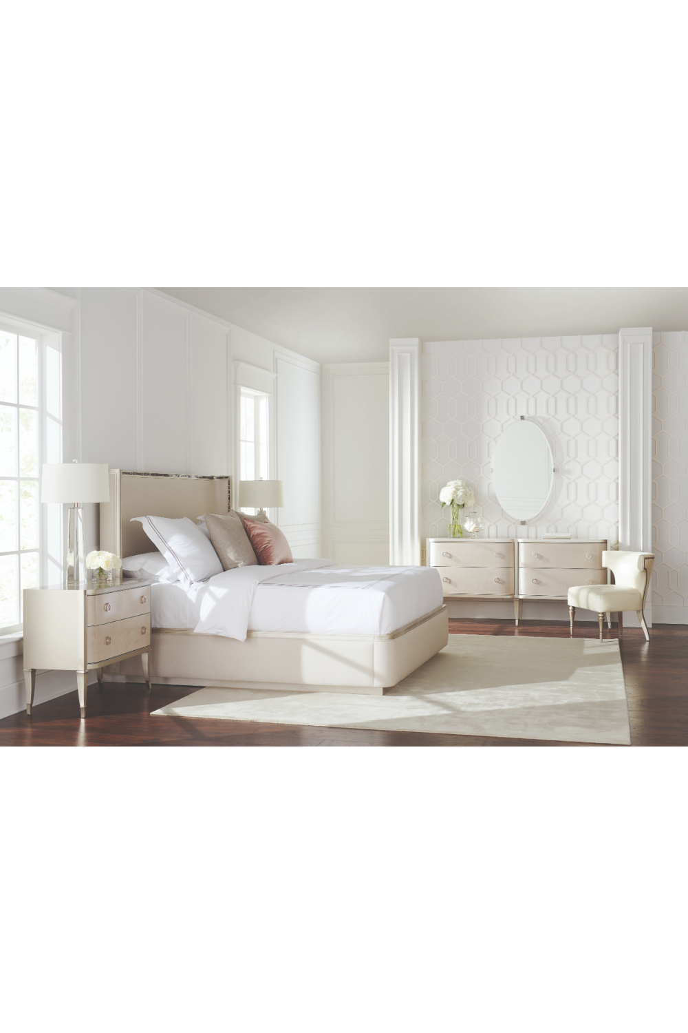   Soft Metallic 2-Drawer Nightstand | Oroa.com