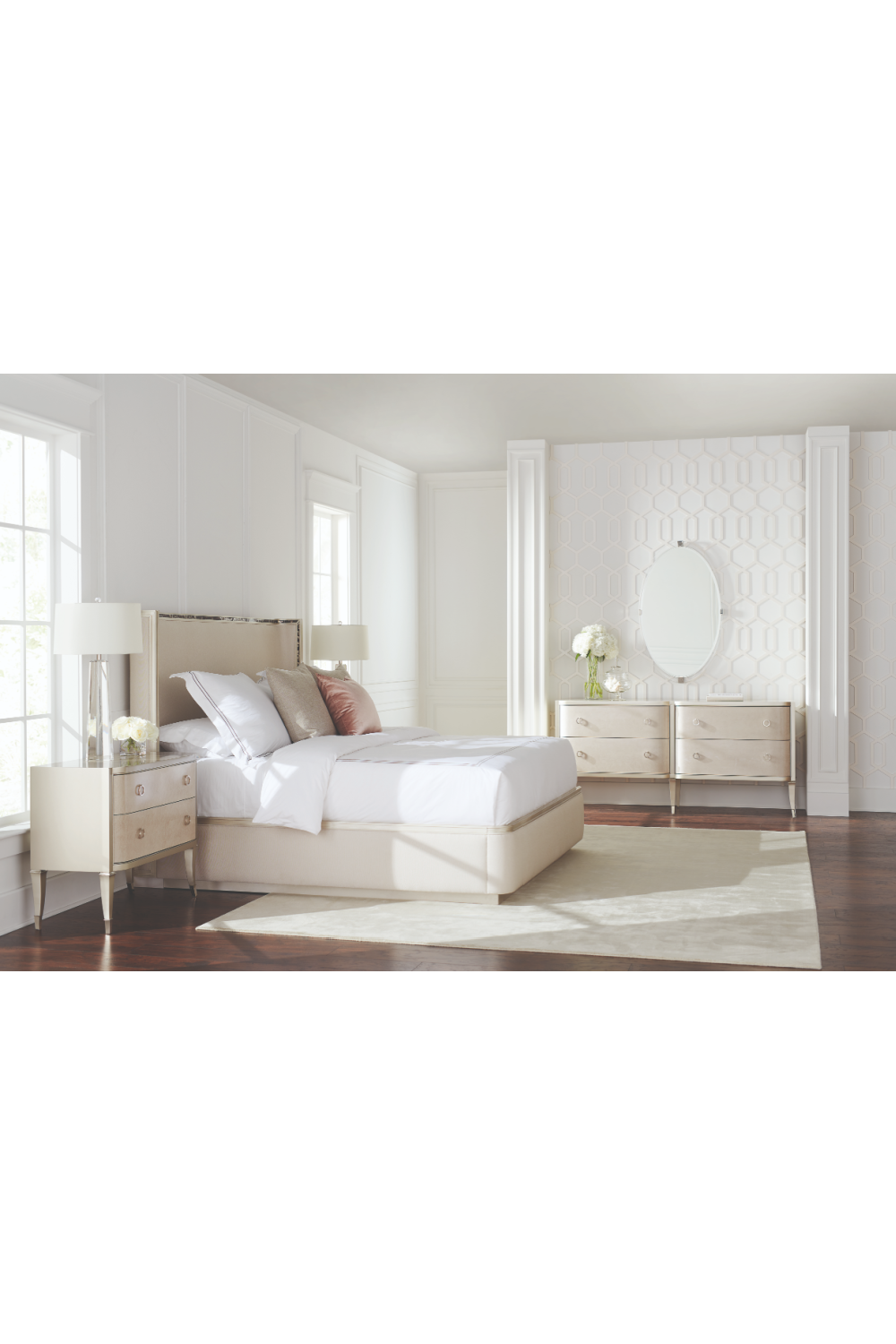   Soft Metallic 2-Drawer Nightstand | Oroa.com