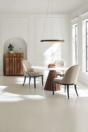   Beige Curved Side Chair | Oroa.com