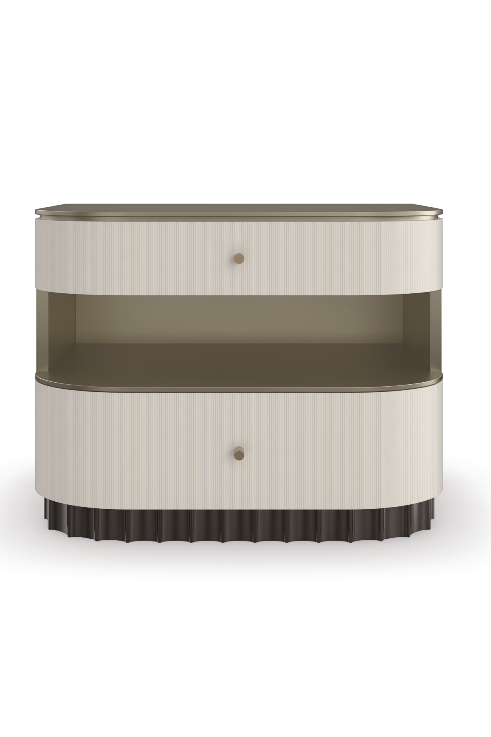   Cream Fluted Nightstand | Oroa.com