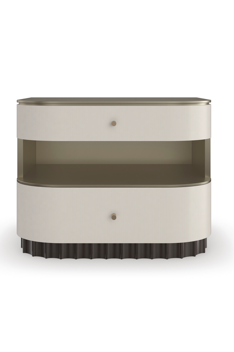   Cream Fluted Nightstand | Oroa.com