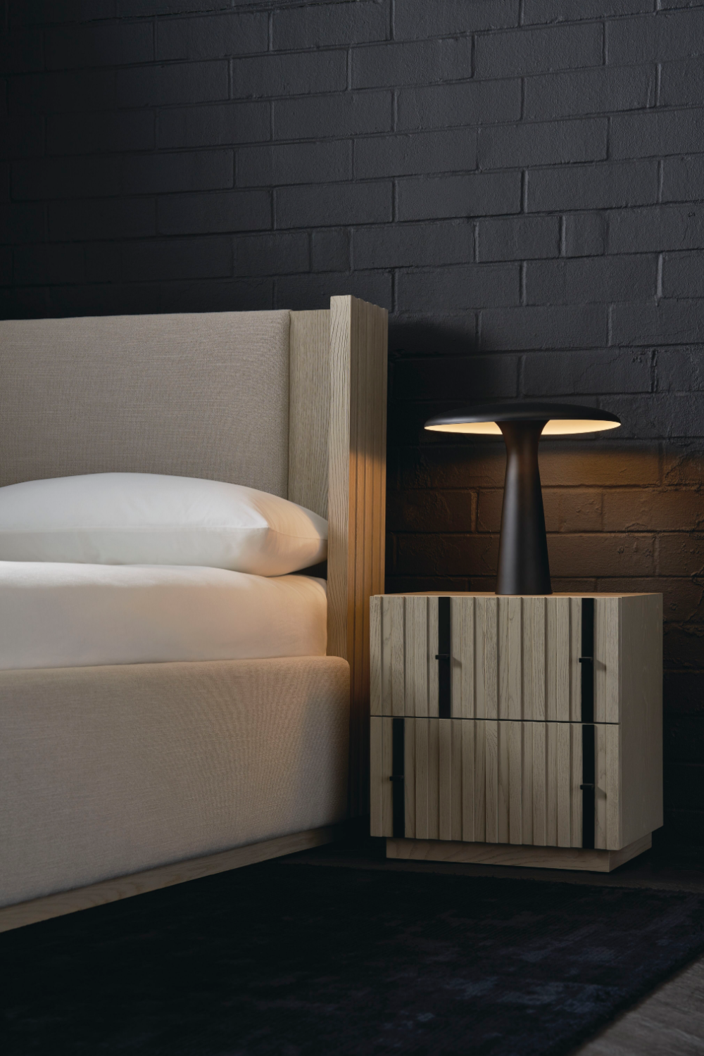   Taupe Linen Bed | Oroa.com