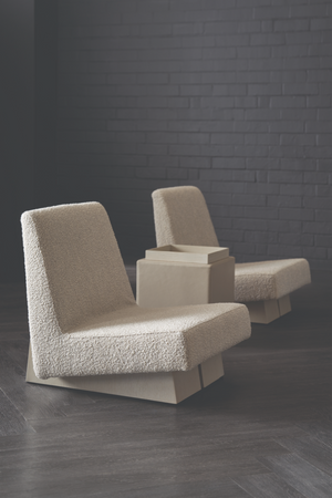   Taupe Leather Side Table | Oroa.com