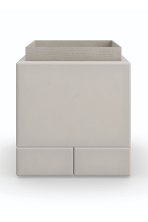   Taupe Leather Side Table | Oroa.com