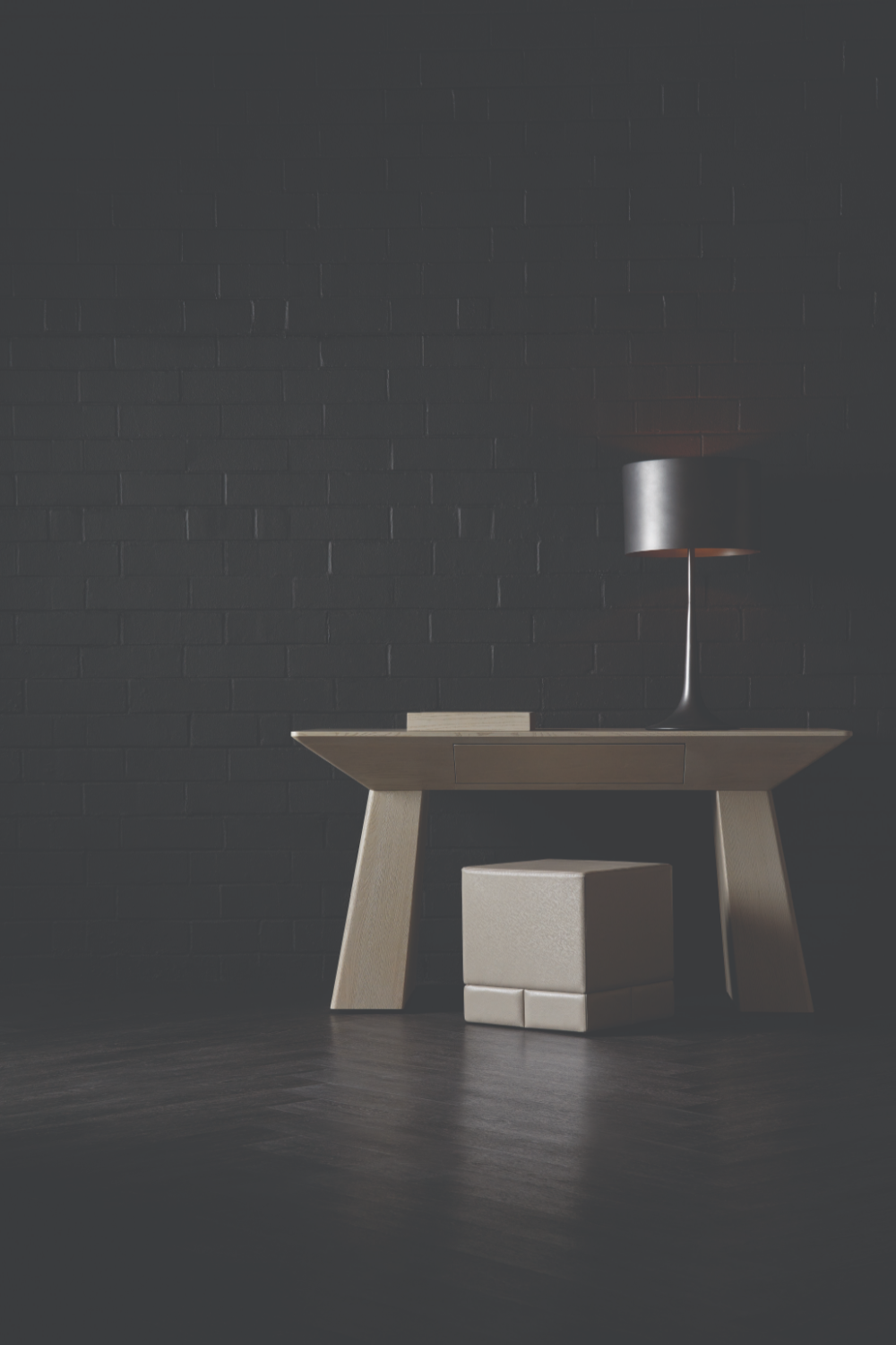   Taupe Leather Side Table | Oroa.com