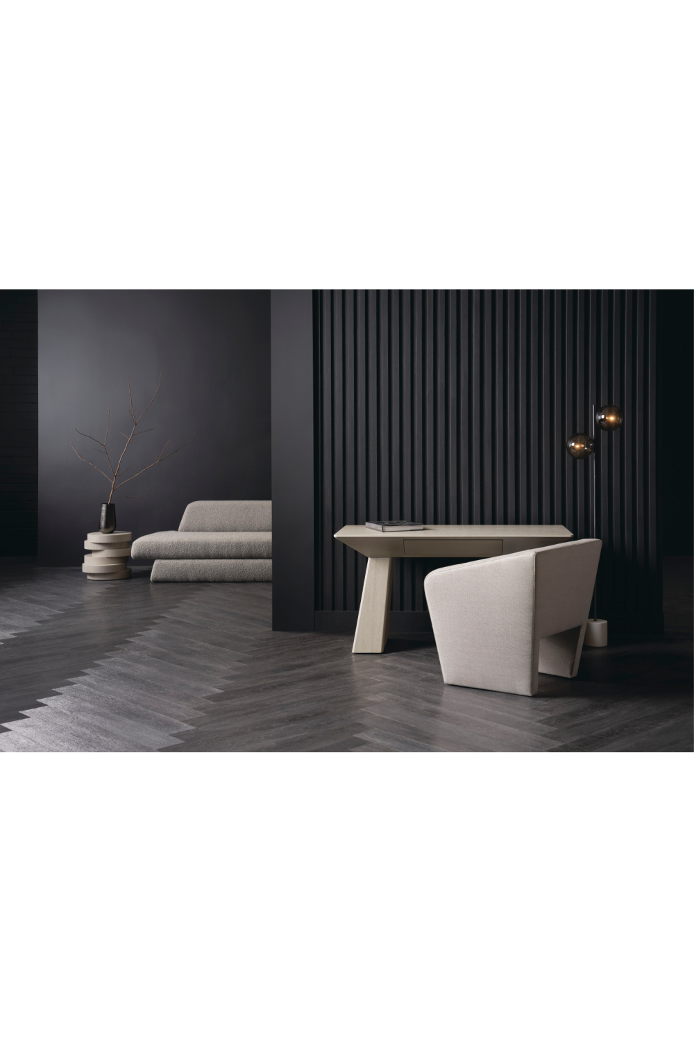   Gray Linen Occasional Chair | Oroa.com