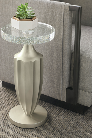   Taupe Fluted Accent Table | Oroa.com