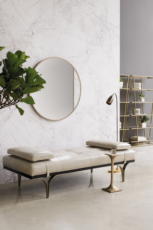   Taupe Leather Daybed | Oroa.com