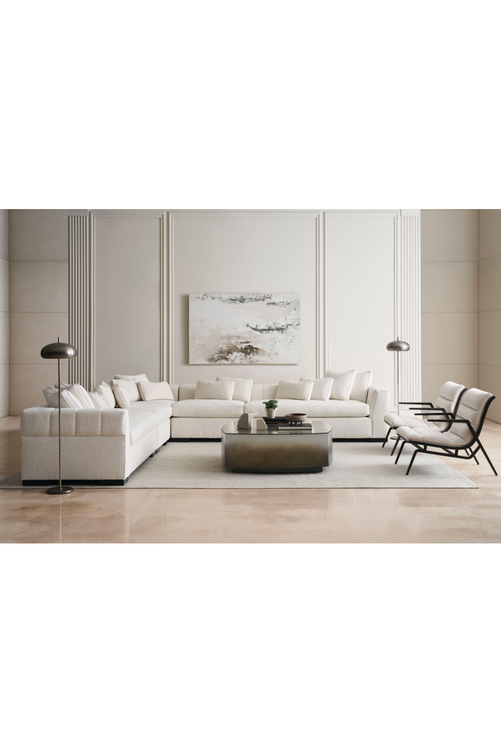  Cream Modern Armless Chair | Oroa.com