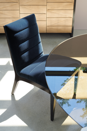  Blue Channeled Side Chair Set (2) | Oroa.com