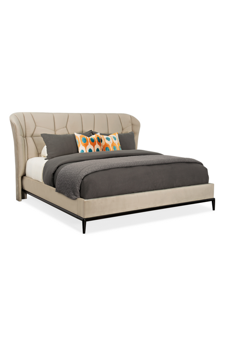   Beige Modern Upholstered California King Bed | Oroa.com