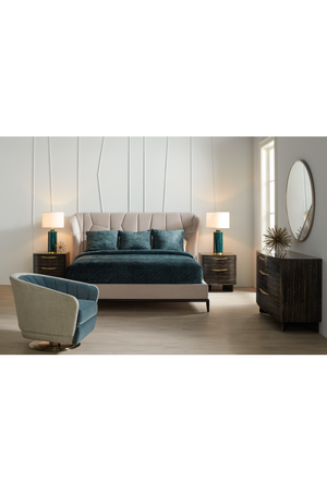   Beige Modern Upholstered California King Bed | Oroa.com